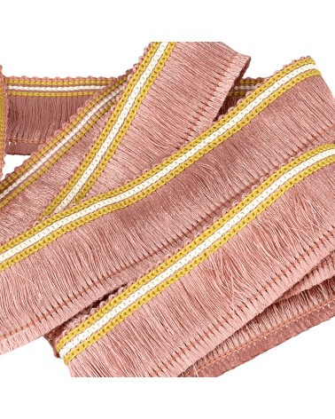 Treccia con frangia 30mm rosa antico al metro