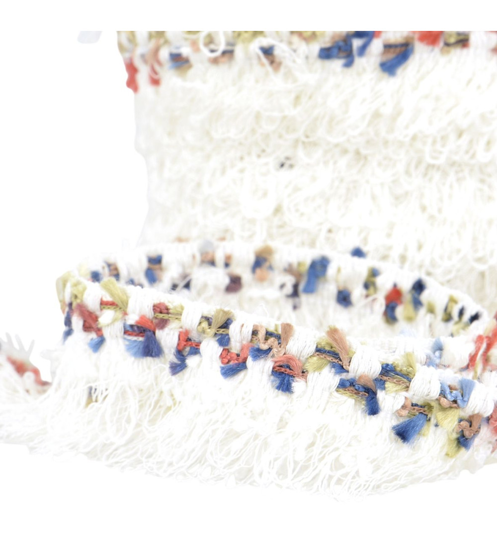Fringe braid 25mm white per meter