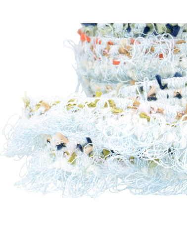Fringe braid 25mm sky blue per meter