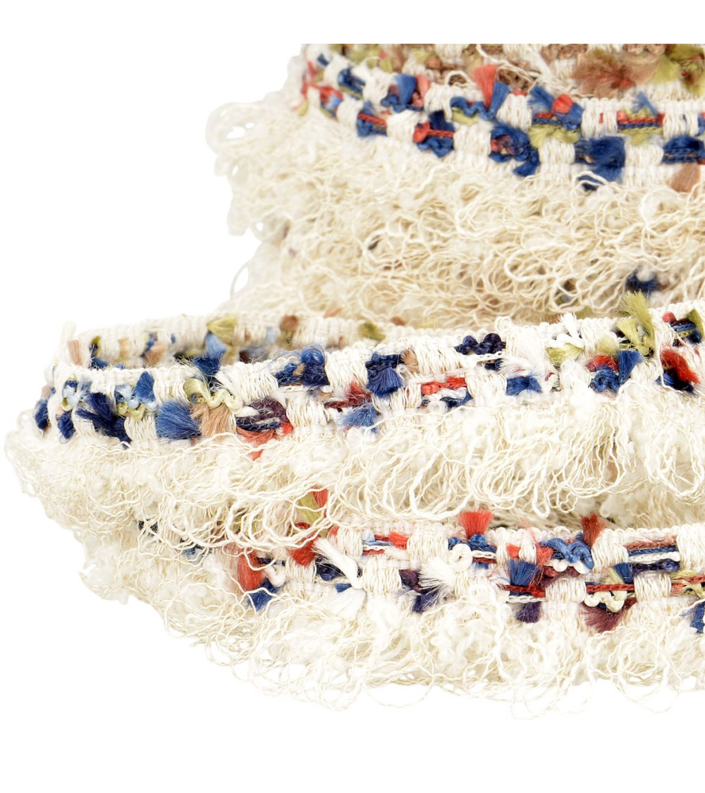 Fringe braid 25mm ecru by the meter