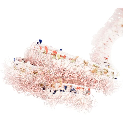 Galon franges 25mm rose au mètre