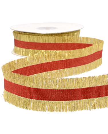 Treccia con frangia in oro rosso 33 mm al metro