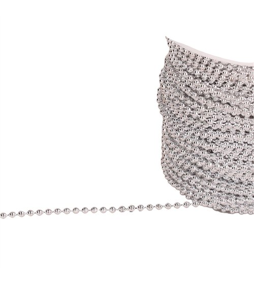 Perle au mètre argent