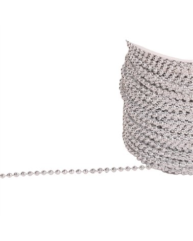 Perle au mètre argent