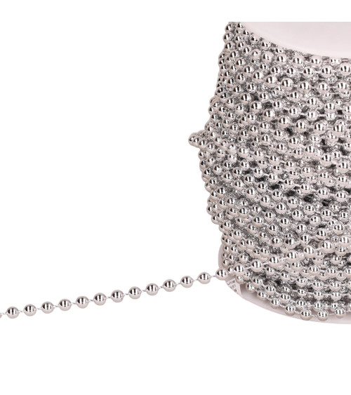 Perle als Meterware Silber