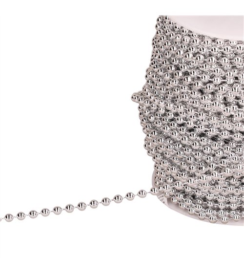 Perle au mètre argent
