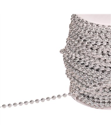 Perle au mètre argent