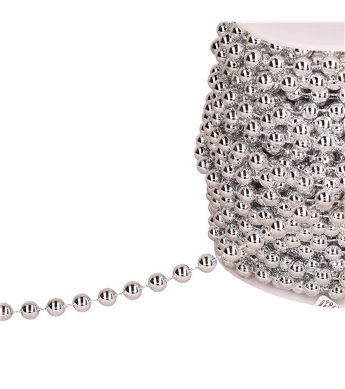 Perle au mètre argent