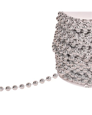 Perle au mètre argent