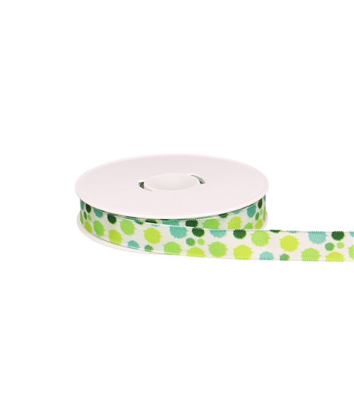 Bobine 20m ruban confettis laitonné bleu ciel 