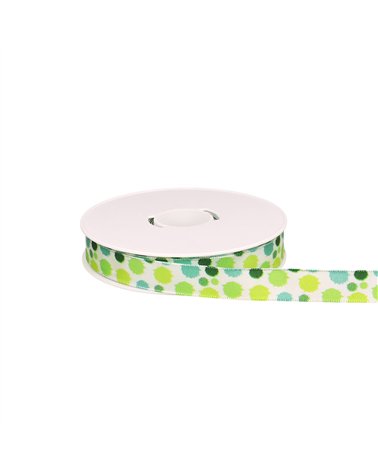 Bobine 20m ruban confettis laitonné bleu ciel 