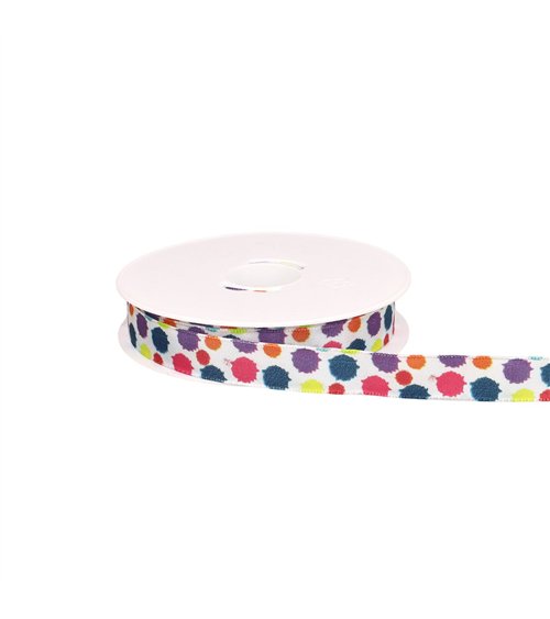Bobine 20m ruban confettis laitonné bleu clair 