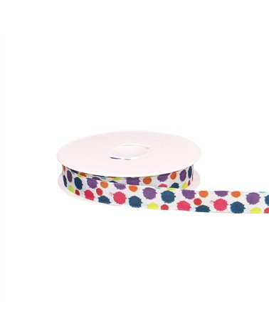 Bobine 20m ruban confettis laitonné bleu clair 