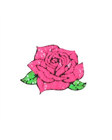 Ecusson thermocollant rose fuchsia 9x8,5cm
