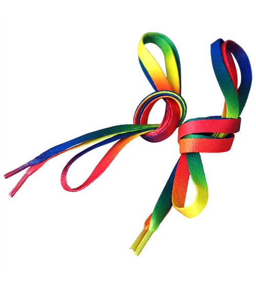Lacets fantaisie 1paire 110cm arc en ciel