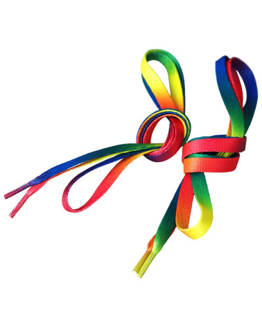 Cordones fantasía 1 par 110cm arcoiris