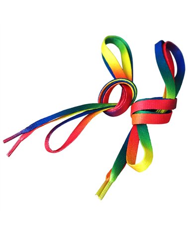 Lacets fantaisie 1paire 110cm arc en ciel