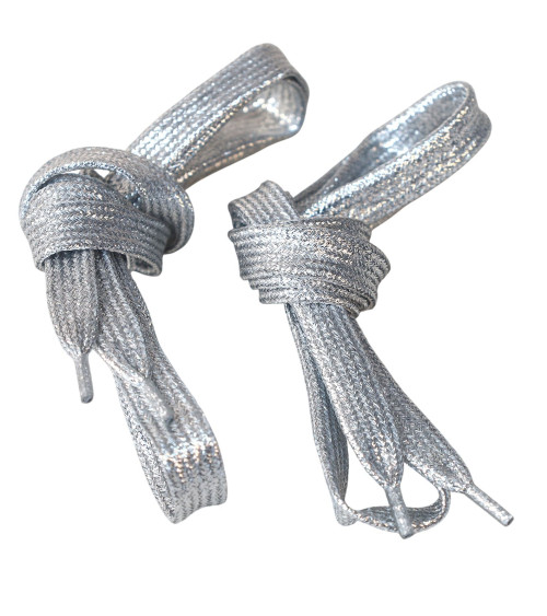 Cordones fantasía 1 par 110cm plata
