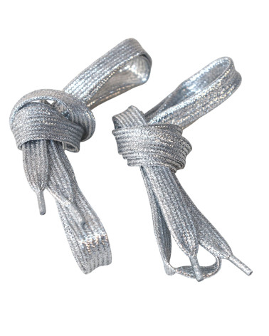 Ausgefallene Schnürsenkel 1 Paar 110 cm silber