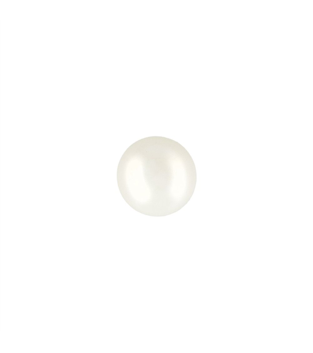 Bouton perle ovale 10mm blanc