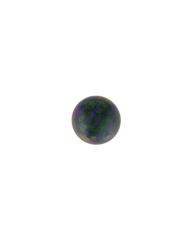 Bouton perle ovale 10mm gris