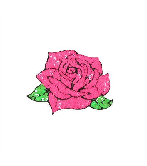 Lot de 3écussons thermocollants  rose fuchsia 8,5x7cm