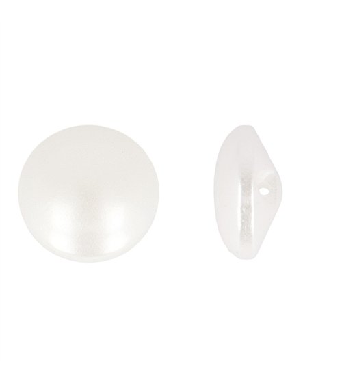Lot de 3 boutons perles plates blanc