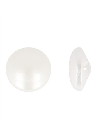 Lot de 6 boutons perles plates blanc