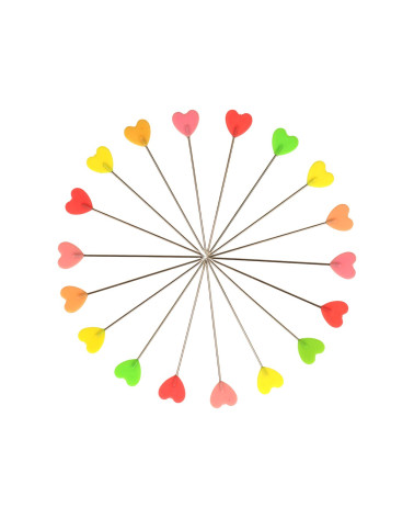 Box of 100 fancy heart pins