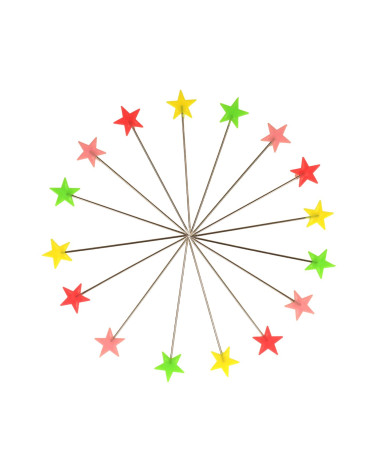 Scatola da 100 spille fantasia a forma di stella