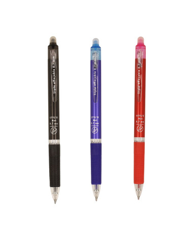 Blíster de 3 rotuladores termoborrables 0,7 mm negro, azul y rojo