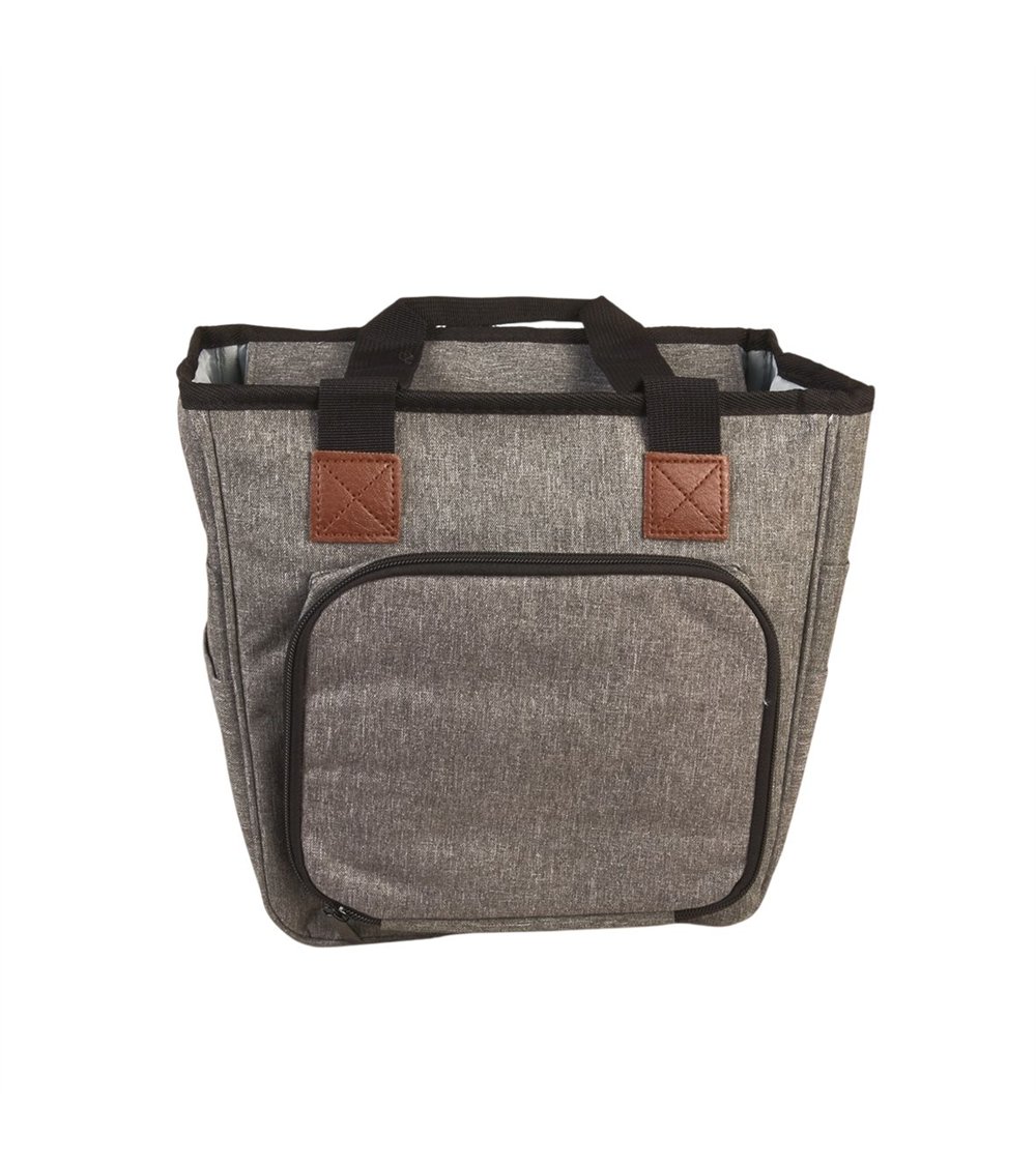 Sac tricot gris clair 23x26x14cm
