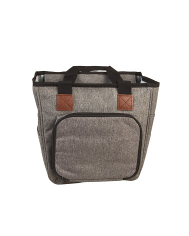 Light gray knitted bag 23x26x14cm