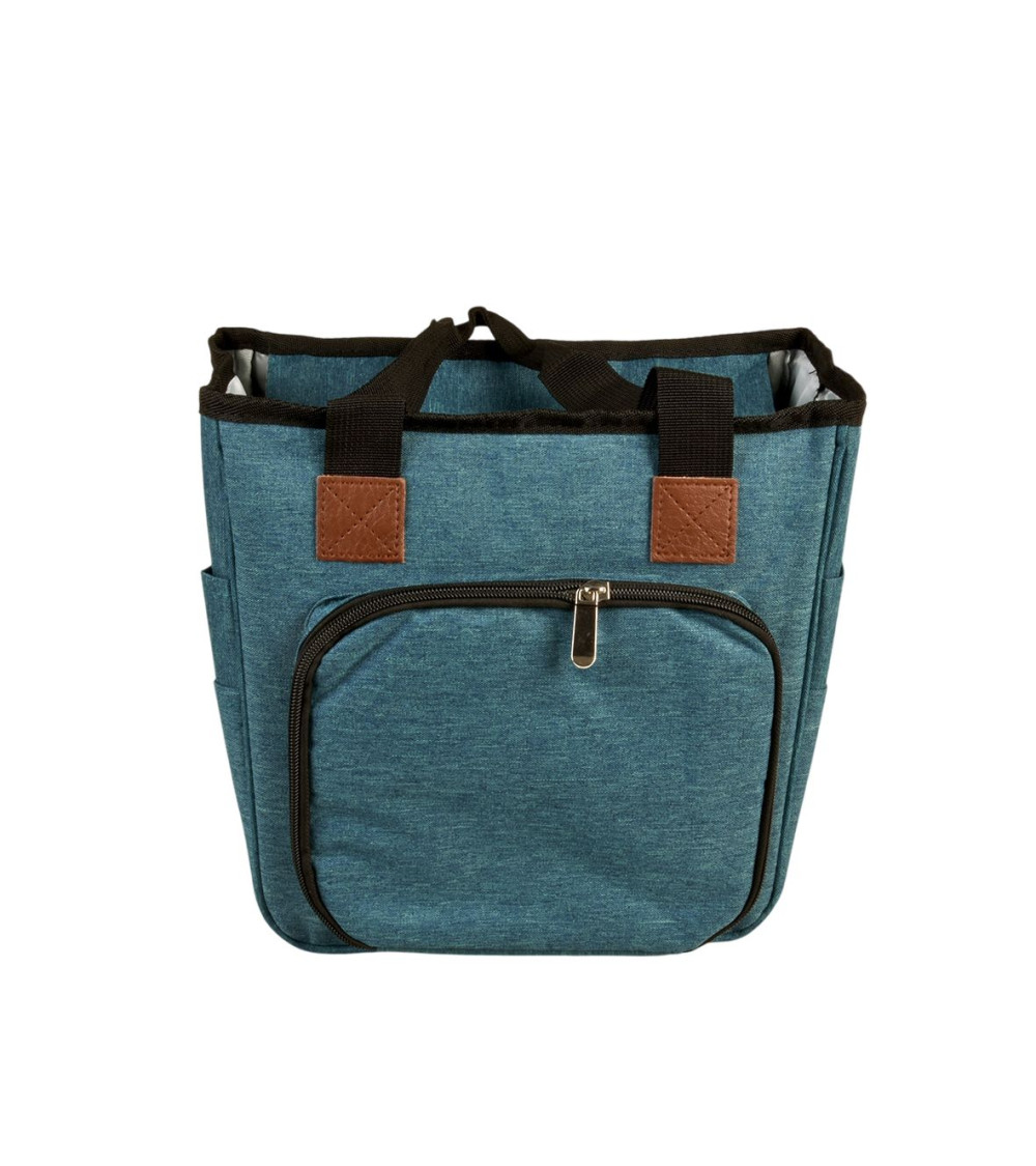 Bolso de punto azul royal 23x26x14cm