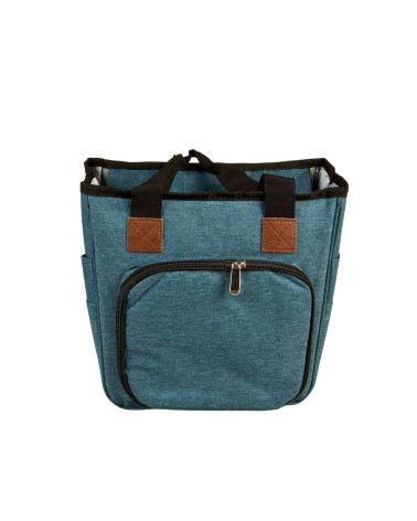 Bolso de punto azul royal 23x26x14cm