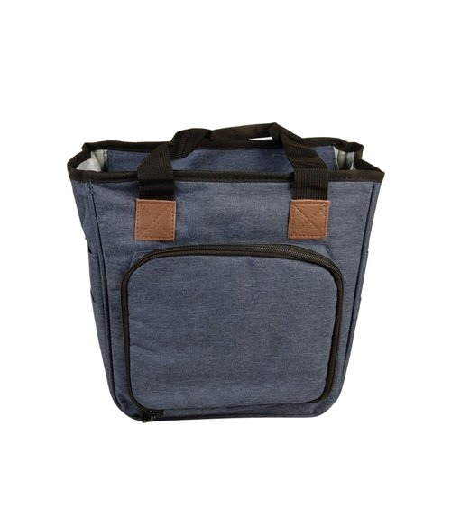 Sac tricot bleu marine 23x26x14cm
