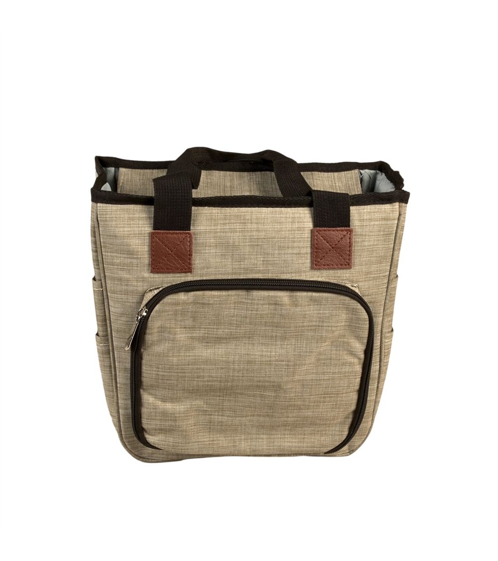 Sac tricot marron antilope 23x26x14cm