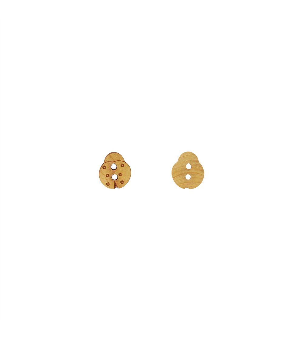 Bouton bois enfants coccinelle