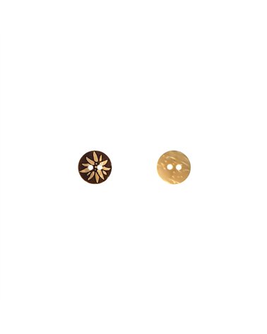 Bouton coco gravé edelweiss