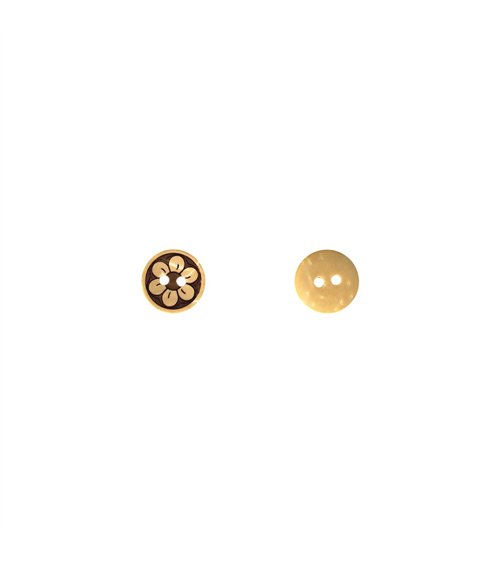 Lot de 3 boutons coco gravé fleur