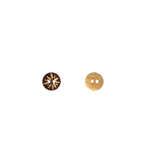 Lot de 3 boutons coco gravé edelweiss