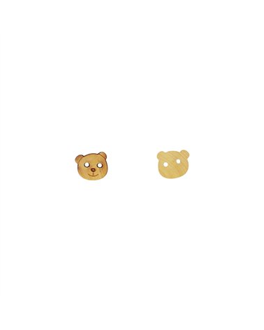 Lot de 6 boutons bois enfants ours