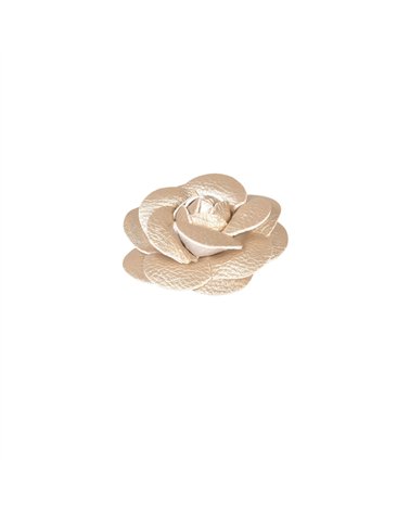 Broche fleur camélia 7 cm or