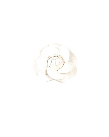 Camellia flower brooch 7 cm white