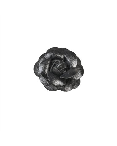 Broche fleur camélia 7 cm noir