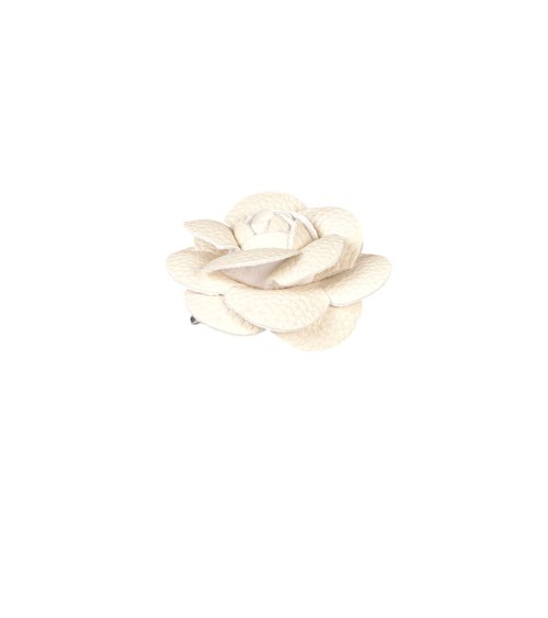 Broche fleur camélia 7 cm ivoire