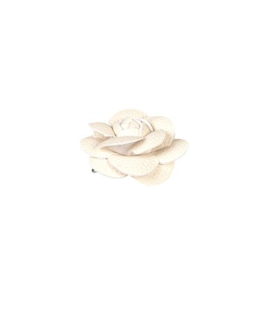 Broche fleur camélia 7 cm ivoire