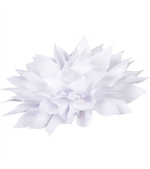 Broche fleur pivoine 14cm blanc