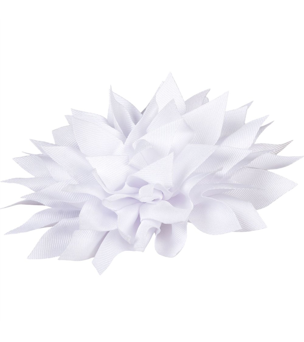 Broche fleur pivoine 14cm blanc