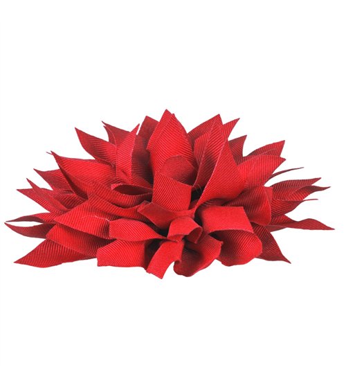 Broche fleur pivoine 14cm rouge